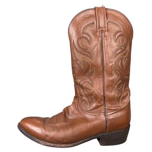 Vintage Dan Post Men’s Brown Leather Western Cowboy Boots Size US 12 D main image 5